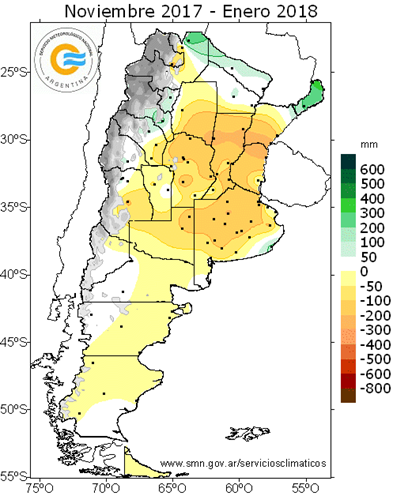 Chuvas de Novembro a Janeiro na Argentina