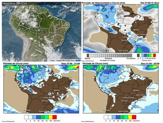 Alerta Agroclimático - 27 agosto 2015 - Mapa Brasil
