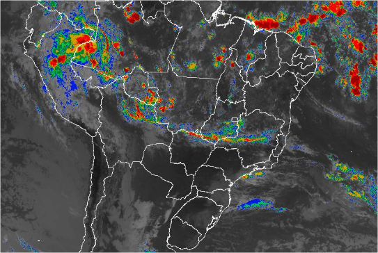 ​Imagem de satélite de todo o Brasil nesta quinta-feira (28) - Fonte: Inmet