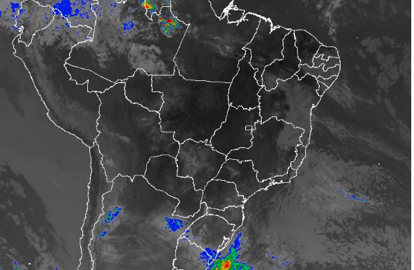 Imagem de satélite nesta sexta-feira (16) em todo o Brasil - Fonte: Inmet