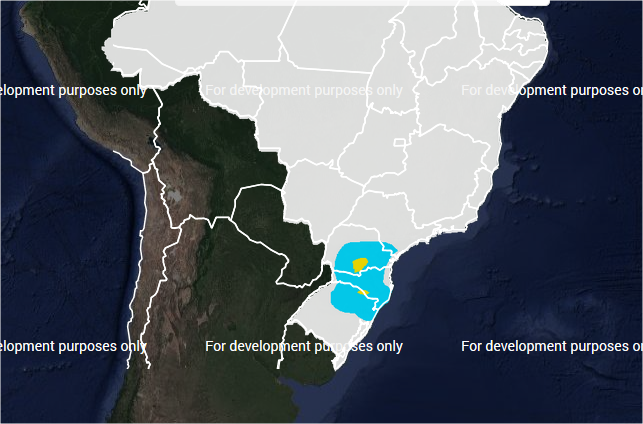 Mapa das áreas com alerta de geada nesta 4ª feira - Fonte: Inmet