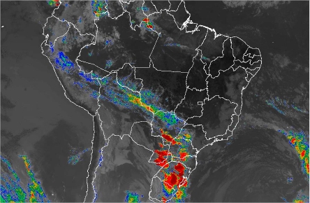 Imagem de satélite de todo o Brasil nesta quarta-feira (08) - Fonte: Inmet