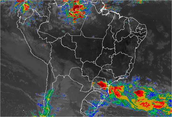 Imagem de satélite de todo o Brasil nesta sexta-feira (31) - Fonte: Inmet