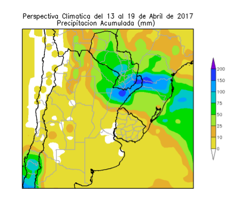 Mapa Chuvas na Argentina