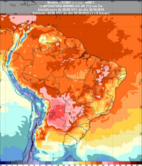 Mapas temperaturas - Inmet