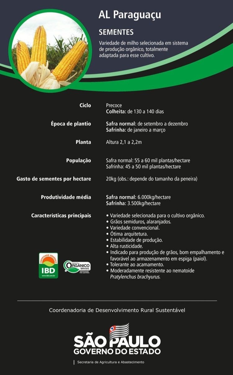 sementes secretaria agricultura são paulo