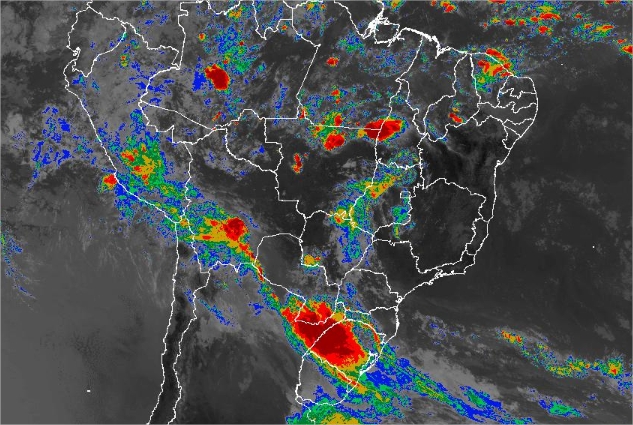 Imagem de satélite de todo o Brasil nesta sexta-feira (18) - Fonte: Inmet