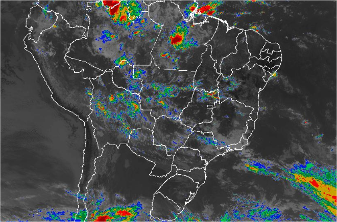 Imagem de satélite de todo o Brasil nesta quinta-feira (02) - Fonte: Inmet
