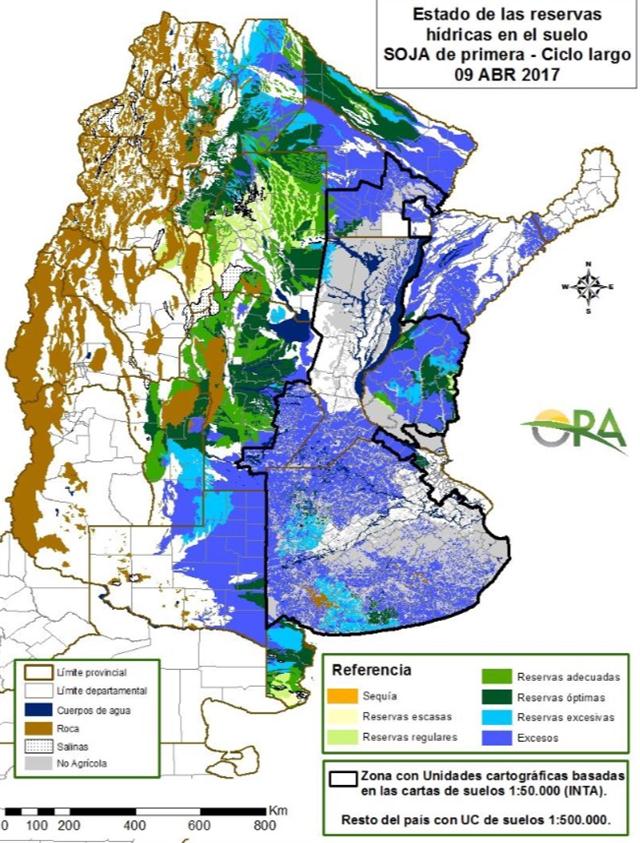 Mapa Argentina em 09 de Abril de 2017