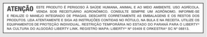 Selo de advertência Liberty - Basf