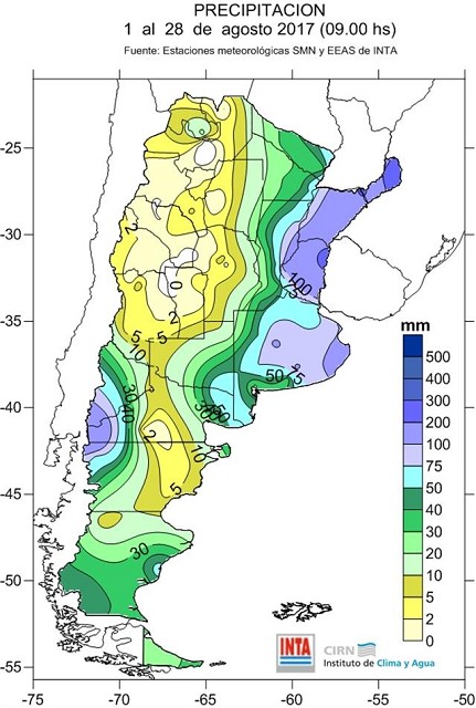 Chuvas na Argentina em Agosto