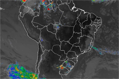 Imagem de satélite de todo o Brasil nesta quarta-feira (29) - Fonte: Inmet