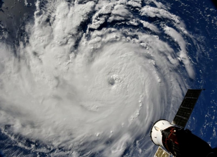 Foto de divulgação da Nasa mostra o furacão Florence visto da Estação Espacial Internacional 10/09/2018 NASA/Divulgação via REUTERS