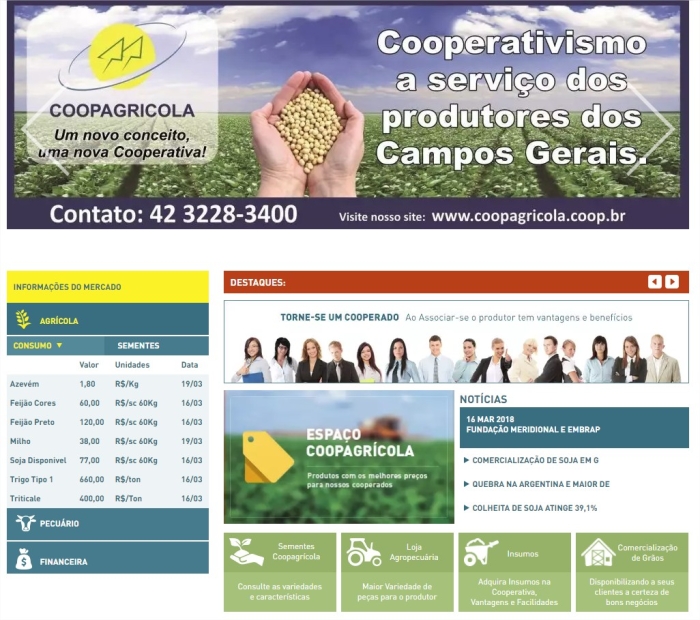 Preço do milho em Ponta Grossa (PR) - 19 de março