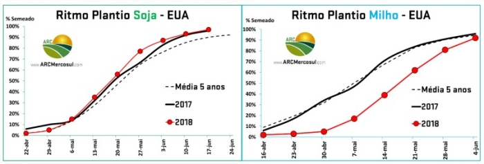 Ritmo de plantio nos EUA