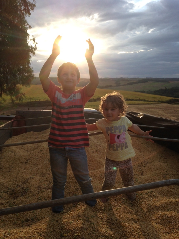 Imagem do dia - Moisés e Lara na colheita de soja em Clevelândia (PR), na Fazenda São Luis. Enviado por Tiago Galina