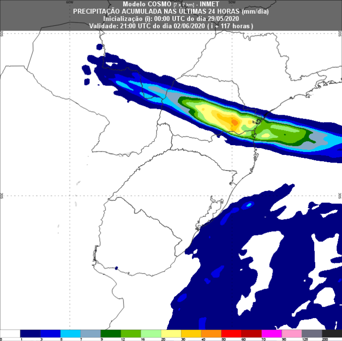 Previsão Paraná - 2 de junho - Inmet