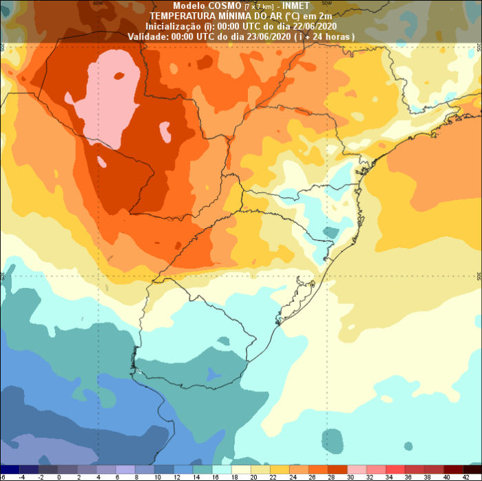 24 horas - Temperatura - Inmet 2206
