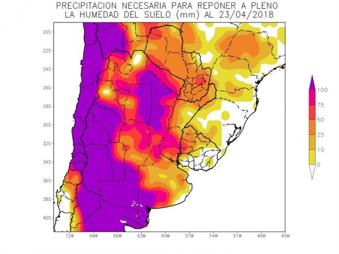 Chuvas necessárias para repor a umidade do solo - Argentina