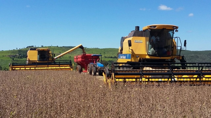 Imagem do dia - Colheita de soja em Santa Maria do Oeste (PR), na Fazenda Santa Eliza, do produtor Álvaro R. Mischiatti
