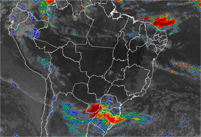 Imagem de satélite de todo o Brasil nesta quinta-feira (09) - Fonte: Inmet