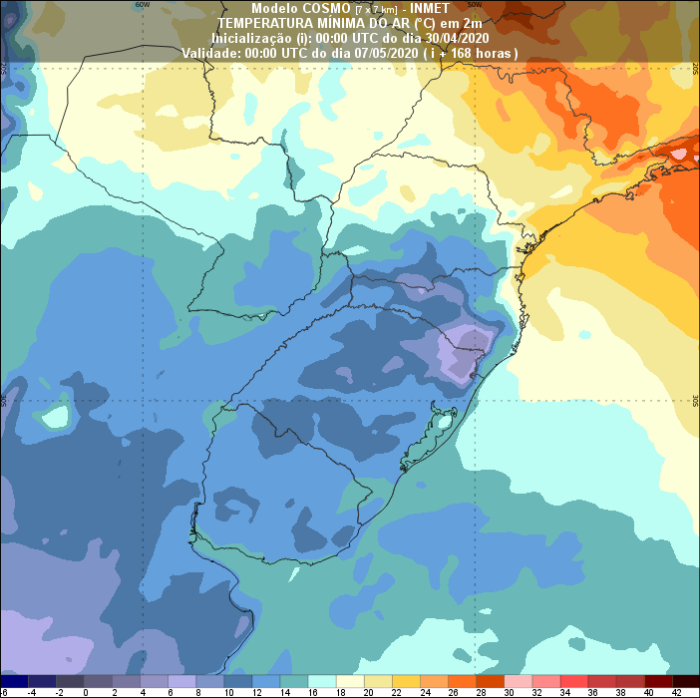 Temperaturas Sul - Inmet - 3004