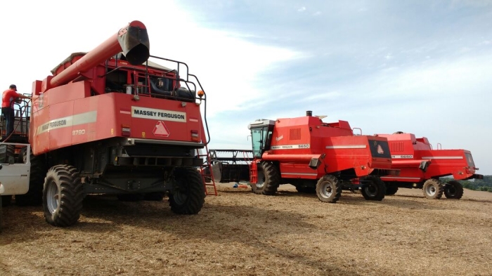 Imagem do dia - Colheita da soja em Lagoão (RS), dos produtores Rudinei Erpen e Dirlei Billig