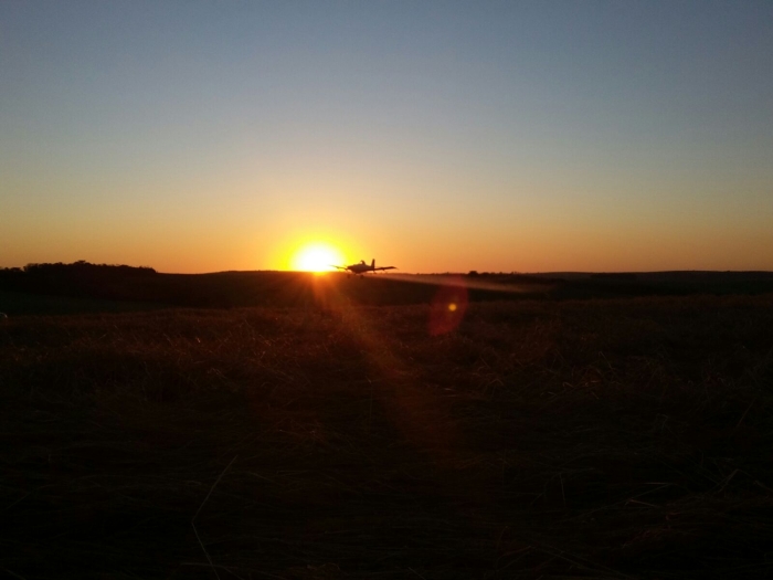 Imagem do dia - Aplicação aérea de defensivos em Sertão (RS). Envio do Engenheiro Agrônomo Luciano Remor