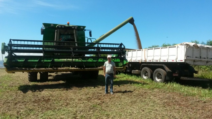 Imagem do dia - Colheita de soja em Camargo (RS). Enviada pelo Engenheiro Agrônomo Ariel A. Brugnera