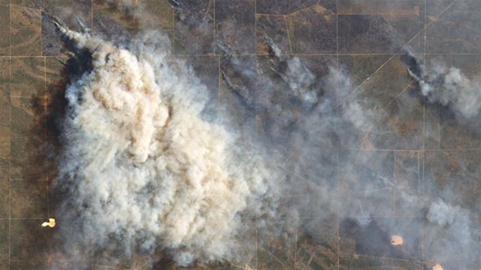 Imagem de satélite das queimadas em Buenos Aires, La Pampa e Rio Negro
