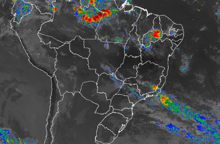 Imagem de satélite de todo o Brasil nesta quarta-feira (15) - Fonte: Inmet