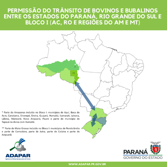 adapar trânsito de animais paraná