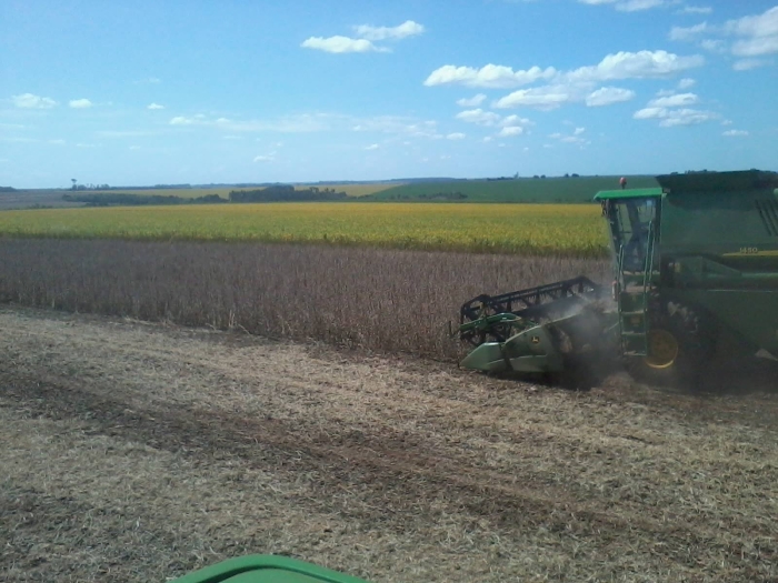 Imagem do dia - Colheita de soja safrinha em Santa Rita (PY). Enviado por Ernani Reckziegel