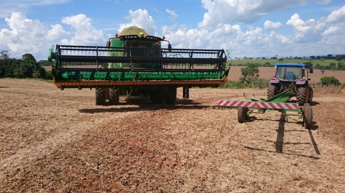 Imagem do dia - Colheita de soja em Palmeiras de Goiás (GO), do produtor Murillo Pereira, na Fazenda Campo Redondo