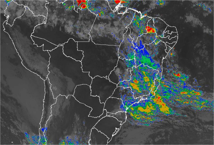 Imagem de satélite de todo o Brasil nesta quinta-feira (17) - Fonte: Inmet